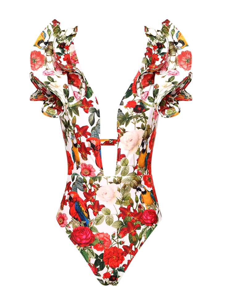 Tropical Romance One Piece + Diva Ruffles