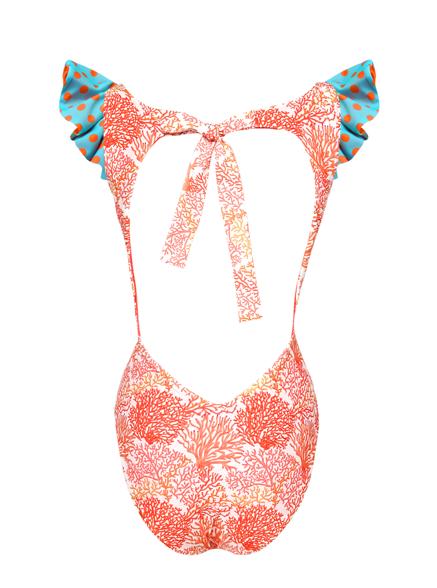 Coral One Piece + Reversible Ruffles