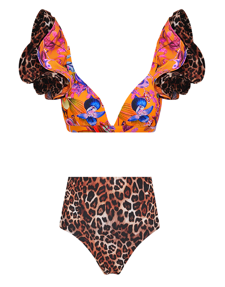 Orchid Rush 5-in-1 Ruffled Bikini Set
